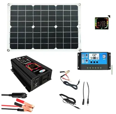 220V 6000W  60A Solar Panel Kit Complete Solar Power Generator Home Grid System • £106.79