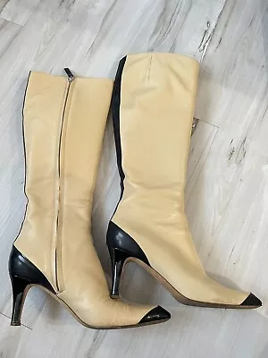 Giuseppe Zanotti Beige X Black Diva 70 Tronchetto Vernice • $130