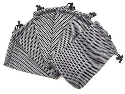 ALL In ONE 6pcs Grey Nylon Mesh Drawstring Bag Pouches For Mini Stuff Cellphone • $11.79