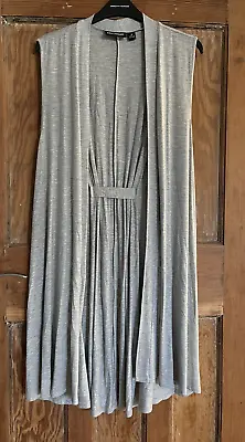 Nina Leonard Longline Grey Marl Waistcoat Size Medium  • £8.99