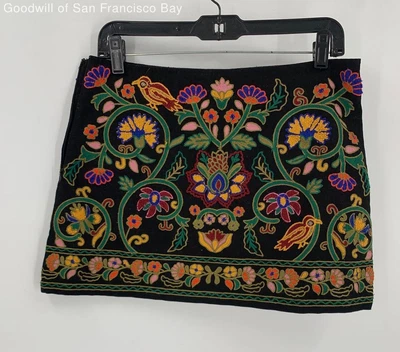 $34.99 • Buy Zara Womens Multicolor Floral Bird Embroidered Suzani Side Zip Mini Skirt Small