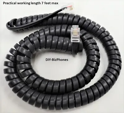 Toshiba Charcoal Gray Handset Cord DKT 2000 3000 3200 Phone Receiver Curly 12Ft • $7.49