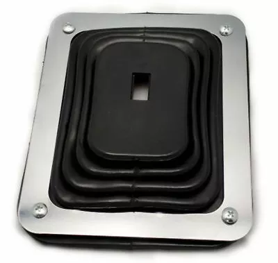 HURST B&M STYLE RUBBER SHIFTER BOOT W/CHROME PLATE 5-5/8 X6-3/8  UNIVERSAL #9630 • $14.95