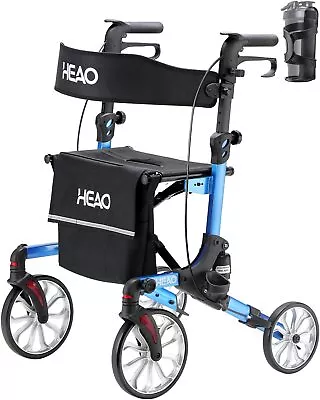 $159.73 • Buy HEAO Shock Absorber Rollator Walker Medical Aid Aluminum Mobility Walking Senior