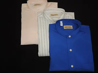 NWOT LOT 3 Men's 100% Cotton Banded/Nehru Collar Shirt Size MEDIUM • $49.50