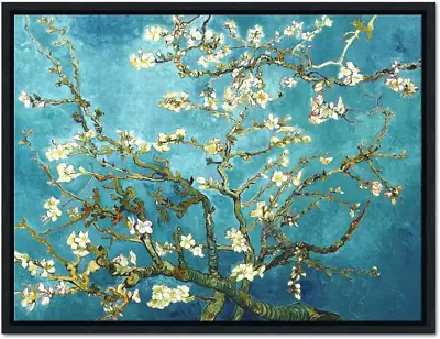 Black Framed Almond Blossom Van Gogh Famous Oil Paintings Reproduction Canvas Pr • $40.23