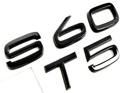 Black S60 + T5 Fit Volvo S60 Rear Trunk Nameplate Emblem Badge Letters Number • $39.99