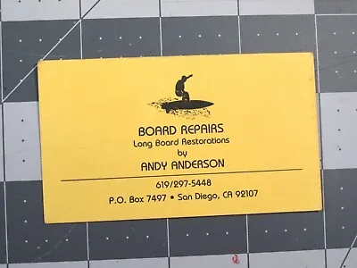 Vtg Surfing -Surfboard Ding Repair Glass Business Card Longboard Restoration • $40