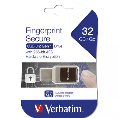 Verbatim Store'n'Go Fingerprint Secure 32GB USB 3.0 Drive Storage Stick For PC • $26.10