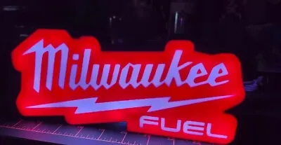 Milwaukee Fuel LED Illuminated Display Sign Milwaukee M18 Milwaukee ManCave Shed • £62.99