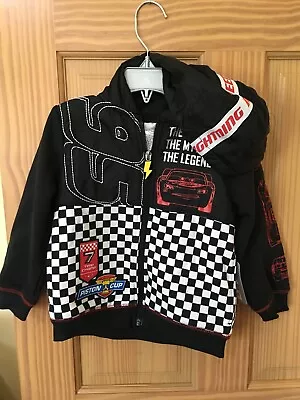 NWT Disney Store Boy Jacket Cars 3 Lightning McQueen Hooded Hoodies 347/8 • $26.99