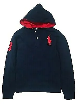 Ralph Lauren Polo Navy Blue Big Pony Hooded Hoodie Hood TShirt Tee Top NEW Age 2 • £9.95