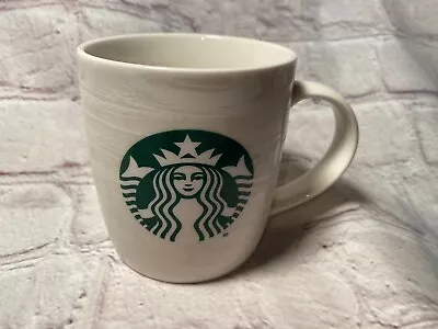 Starbucks 2020 Cream White Marble Swirl 12 Ounce Coffee Mug Siren Mermaid Logo • $9.95