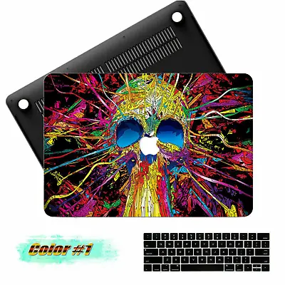 For New Macbook Air Pro M1 M2 Colorful Skull Rubberized Hard Cut-Out Case Cover • $24.56