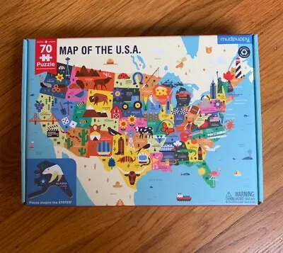 MAP OF THE U.S.A. Mudpuppy Puzzle 70 Pc EUC • $10