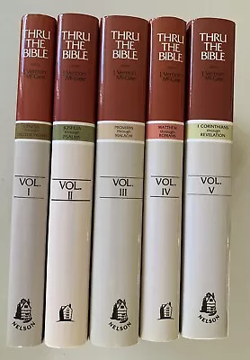 Thru The Bible With J. Vernon Mcgee Full Set Vol 1-5 Hb Bks W/djs Commentary • $68.49