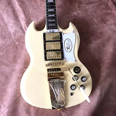 Custom 1963 Les Paul SG Neuauflage Mit Maestro Classic White Electric Guitar • $284.99