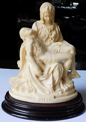 Vintage Italy A. Santini Mary Holding Jesus PIETA Carving Art Sculpture • $24.50