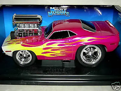 70 Cuda Hot Pink  W/ Flames Muscle Machine  Mib. 1:18 • $69.99