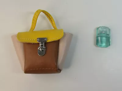 Zuru Mini Fashion Brown Tan And Yellow Leather Doll Purse Miniature Accessories  • $10.99