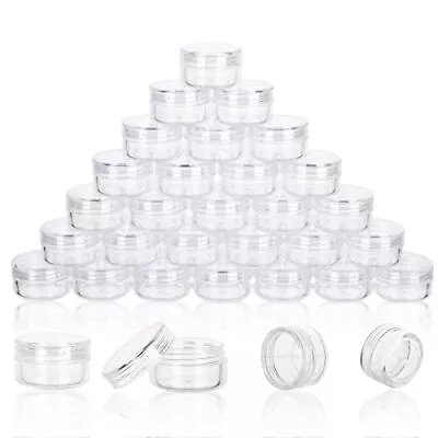 5 Gram Sample Containers With Lids50 Count 5ML Clear Sample Jars Empty Lip Barm • $12.75