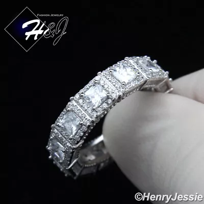 Men Solid 925 Sterling Silver Full Icy Bling Cz 6mm Wedding Band Ring*sr148 • $42.99