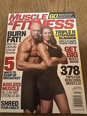 Muscle & Fitness Magazine December/January 2015 Triple H Stephanie McMahon WWE • $3.99