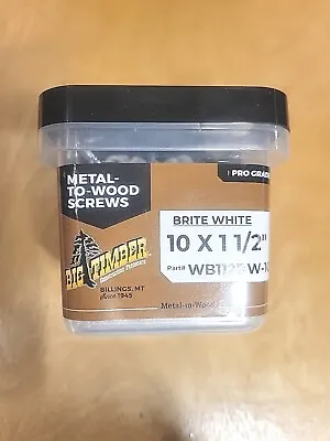 Big Timber WB112BW #10 X 1-1/2  Metal To Wood Screws Brite White (100/Box) • $14.95