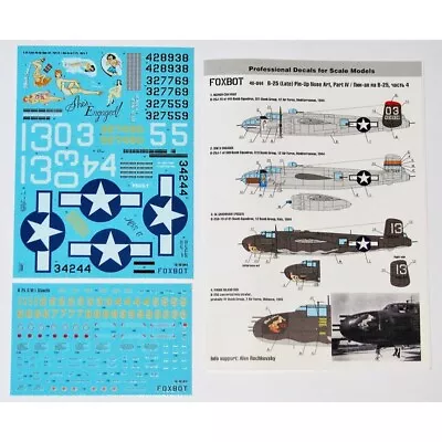 FOXBOT 48-044 Scale 1:48 Decals North American B-25G/H/J Mitchell Pin-Up Part IV • $24.33