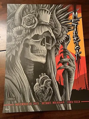 Metallica M72 Tour Detroit 2023 Concert Poster Night 1 #107/650 • $235