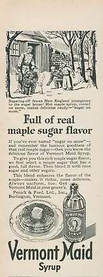 1945 Vermont Maid Syrup Sugaring Scene Maple Sugar Flavor Vintage Print Ad L21 • $7.99