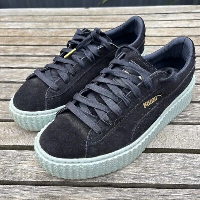 $65 • Buy Puma Fenty Suede Clyde Creepers Navy Grey Rhianna Size 38.5 UK 5.5 US 8 Womens