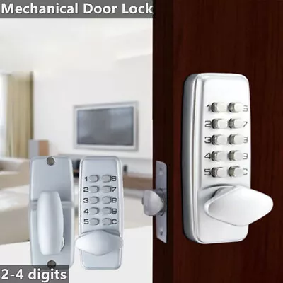 Mechanical Keyless Entry Deadbolt Door Lock Keypad Digital Password Knob Silver • $46.92