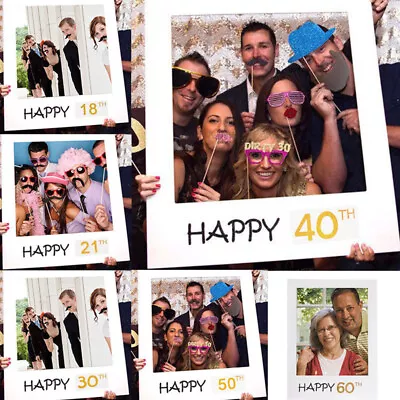 1th 30th 40th Photo Booth Props Picture Frame Wedding Birthday Party Decor 95AU • $8.04