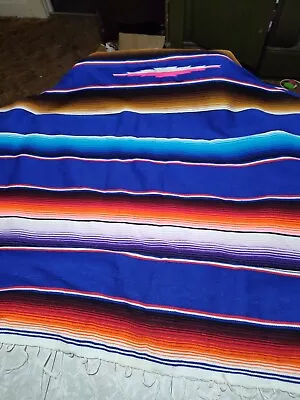 Falsa Mexican Blanket Saltillo Cholo Serape Diamond Yoga Throw Limited Edition Q • £56.05