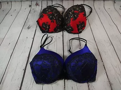 EUC Lot Of 2 VICTORIA'S SECRET / VERY SEXY PLUNGE PUSH-UP  Bra - Size 36D • $21.99