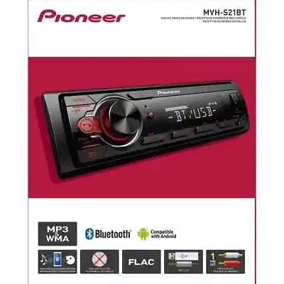 PIONEER Bluetooth Car Stereo Receiver FM Radio Audio System Single DIN Dash NEW • $86.99