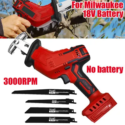 Portable Cordless Reciprocating Saw For Milwaukee 18V Battery W/ 4 Saw Blade UK • £16.88
