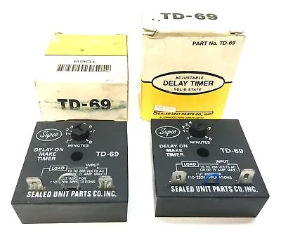 Sealed Unit Parts Co. Adjustable Solid State Delay Timer TD-69 [Lot Of 2] NOS • $19.95