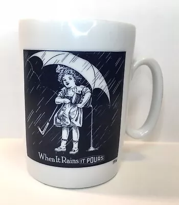 Vtg  Morton Salt Coffee Mug When It Rains It Pours Little Girl 1914 Marked Japan • $10.80