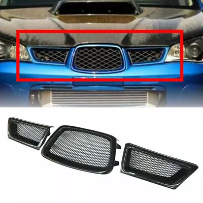 3pc Carbon Fiber Front Upper Grille Fit For Subaru Impreza 9th WRX STI 2006 2007 • $196.77