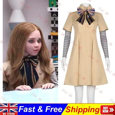 👽 UK Thriller Movie M3GAN Cosplay Costume Set Girls Megan AI Doll Robot TOP1 • £21.46