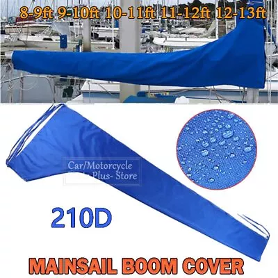 3m 3.5m Sail Cover - Mainsail Boom Cover 210D 8-13ft Waterproof Fabric Blue Boat • $27.99