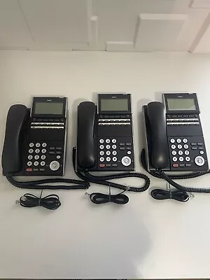 NEC Office Phones DT300 Series DLV(XD)Z-Y(BK) DTL-12D-1(BK)TEL Handset Lot Of 3 • $50