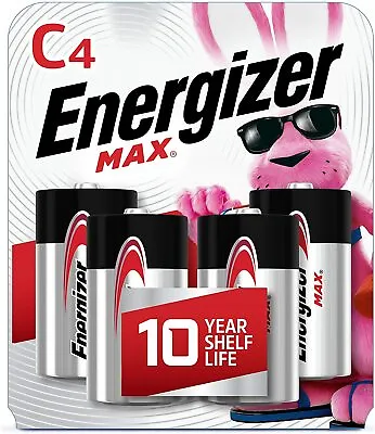 Energizer Max C Batteries Premium Alkaline C Cell Batteries (4 Battery Count) • $12.99
