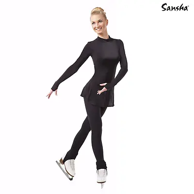 £5.22 • Buy Black Sansha Stirrup Skating Tights (T101) - Child Sizes