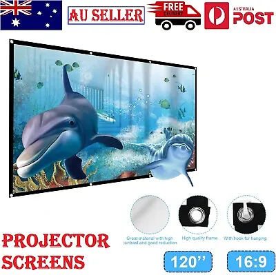 $34.99 • Buy 120  Foldable 16:9 Projector Screen Portable Outdoor Home Movie 3D Cinema Party 