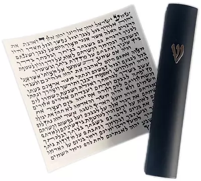 Hand-written Kosher Mezuzah Scroll Parchment Klaf Israel 7cm+black Case Mezuzah • $47.49