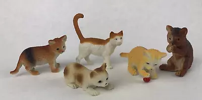 Miniature Cat Figurine Lot Of 5 Mini  Plastic Playful • $6.98