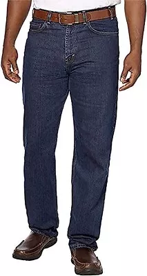 Kirkland Signature Men's Jeans (38x30) 5 Pocket Relaxed Fit Doubl Seam Dark Blue • $13